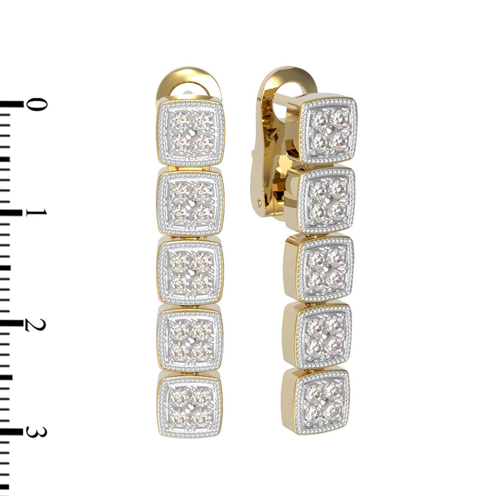 Серьги из лимонного золота c бриллиантами