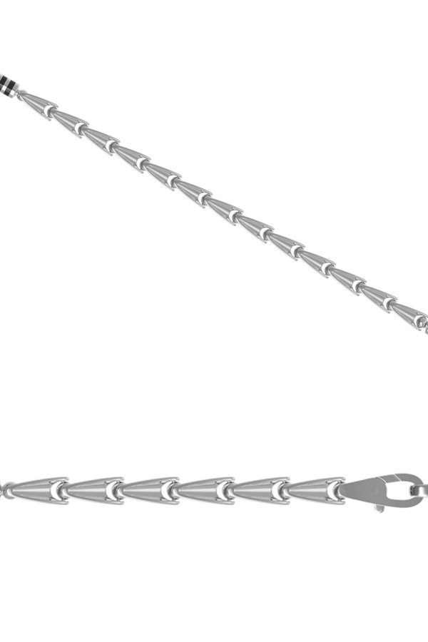 Цепь из белого золота c эмаль