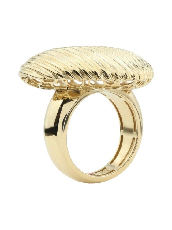 Кольцо из лимонного золота c рубином