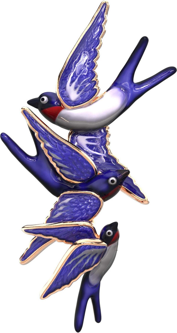 Брошь из золота c эмаль