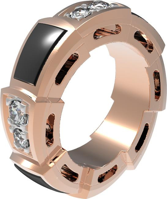 Подвеска из золота c бриллиантами и ониксом