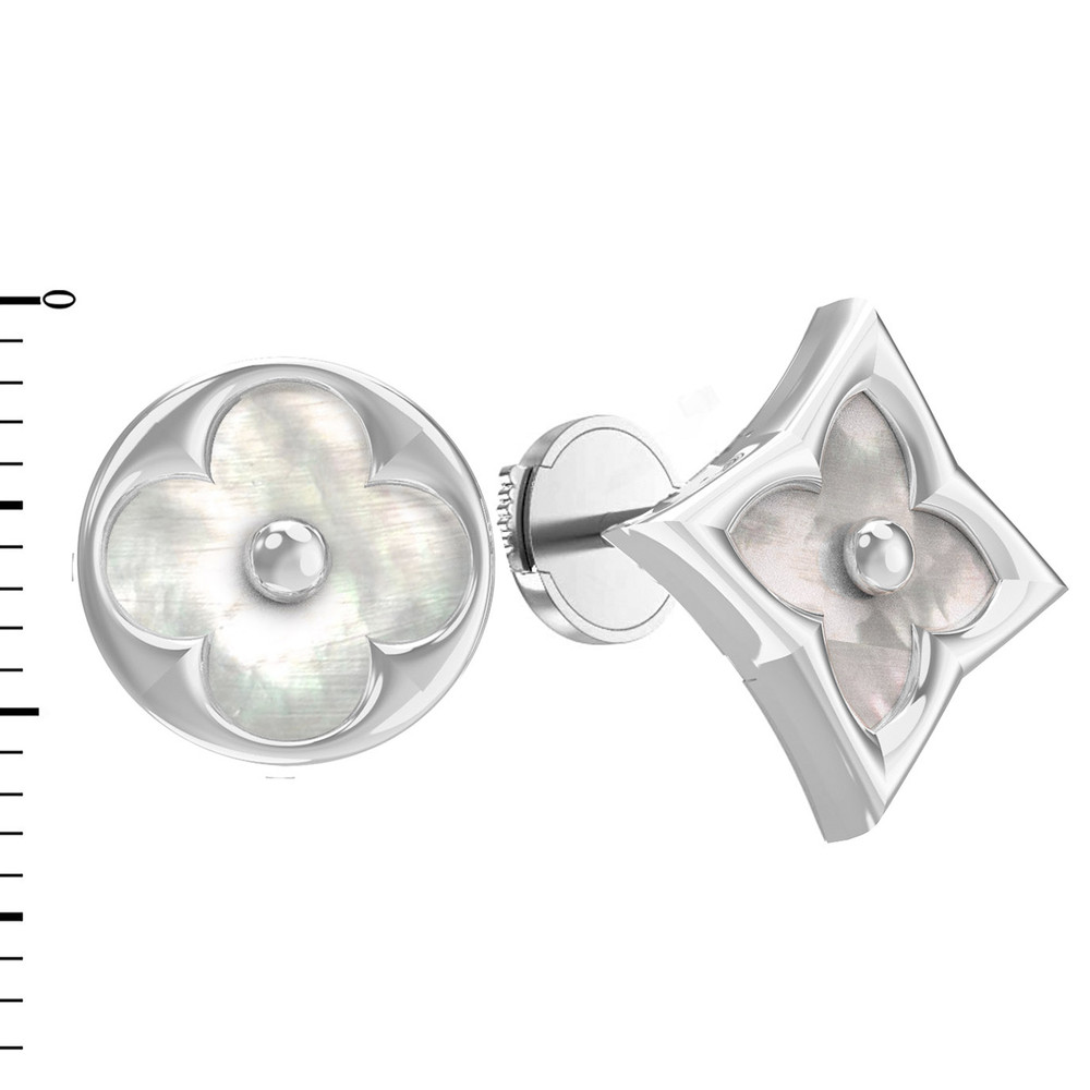 Серьги из белого золота c перламутром