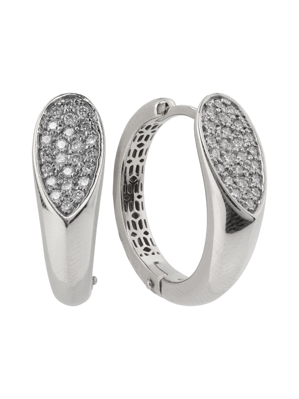 Серьги из белого золота c бриллиантами