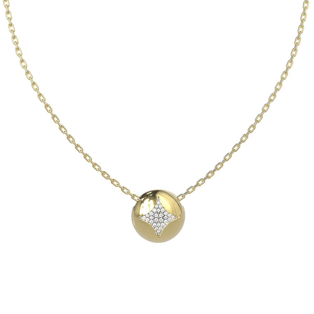 Колье из лимонного золота c бриллиантами