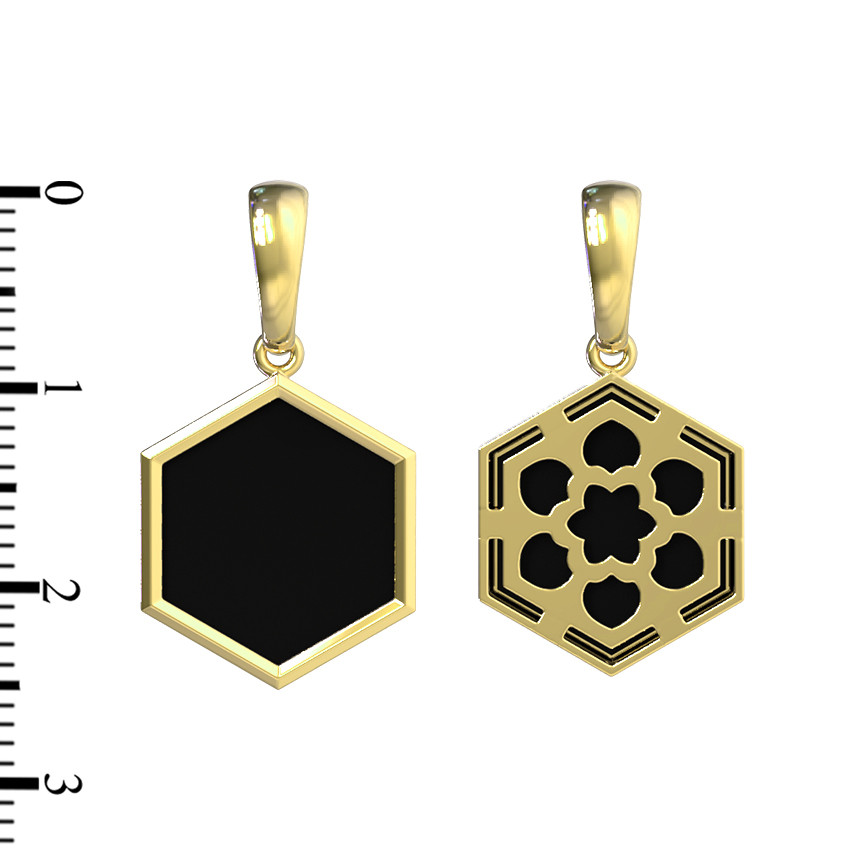 Подвеска из лимонного золота c ониксом