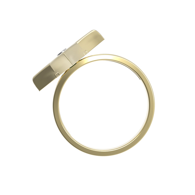 Кольцо из лимонного золота c бриллиантами и бирюзой