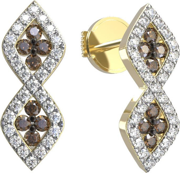 Серьги из лимонного золота c бриллиантами