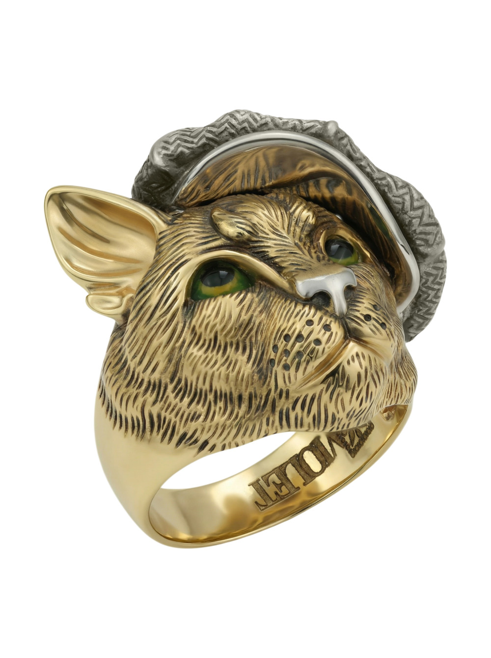 Кольцо из лимонного золота c эмалью