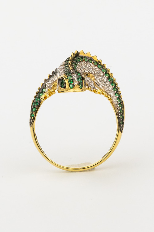 Кольцо из лимонного золота c фианитом