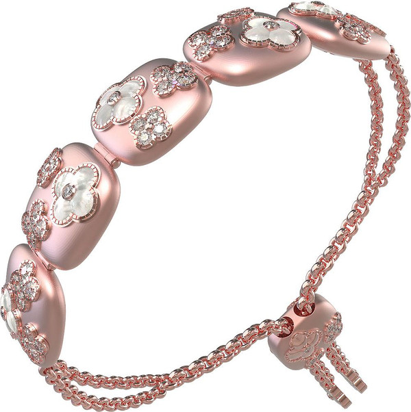 Браслет из розового золота c бриллиантами и перламутром