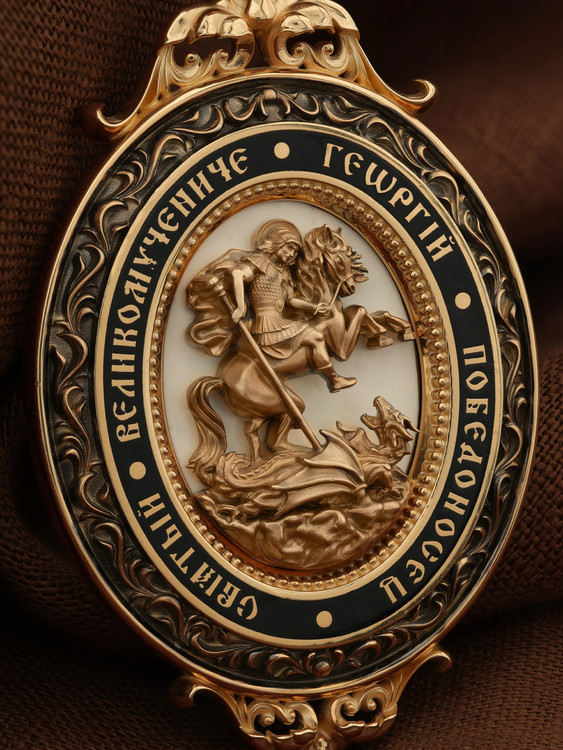 Образок из золота c эмаль