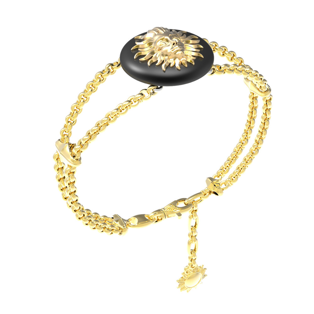 Браслет из лимонного золота c ониксом