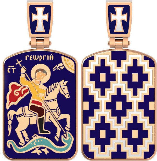 Образок из золота c эмаль