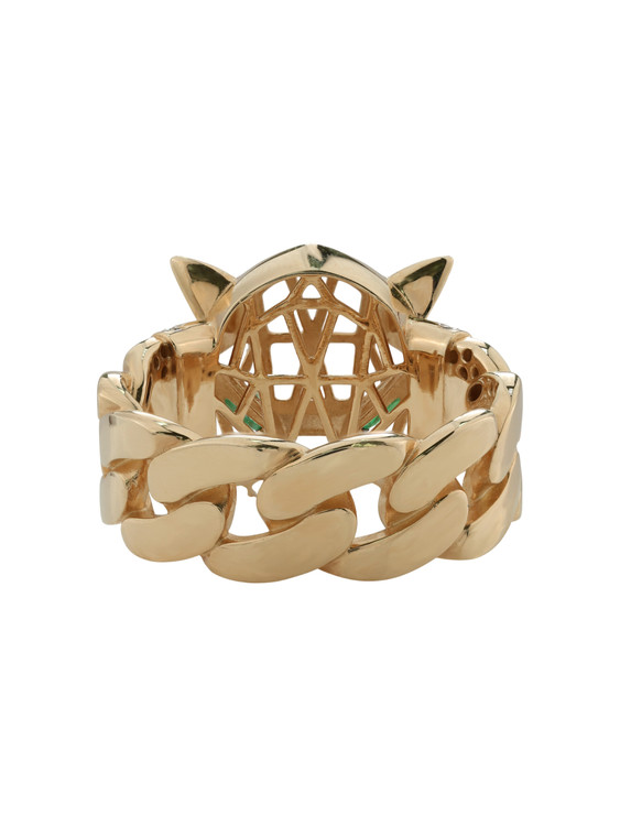 Кольцо из золота c бриллиантами и изумрудом