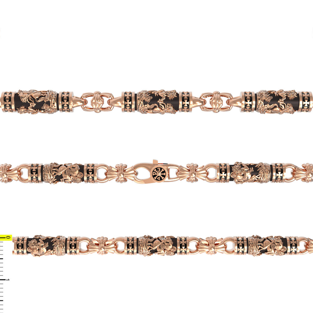 Цепь из золота c эбеновым деревом