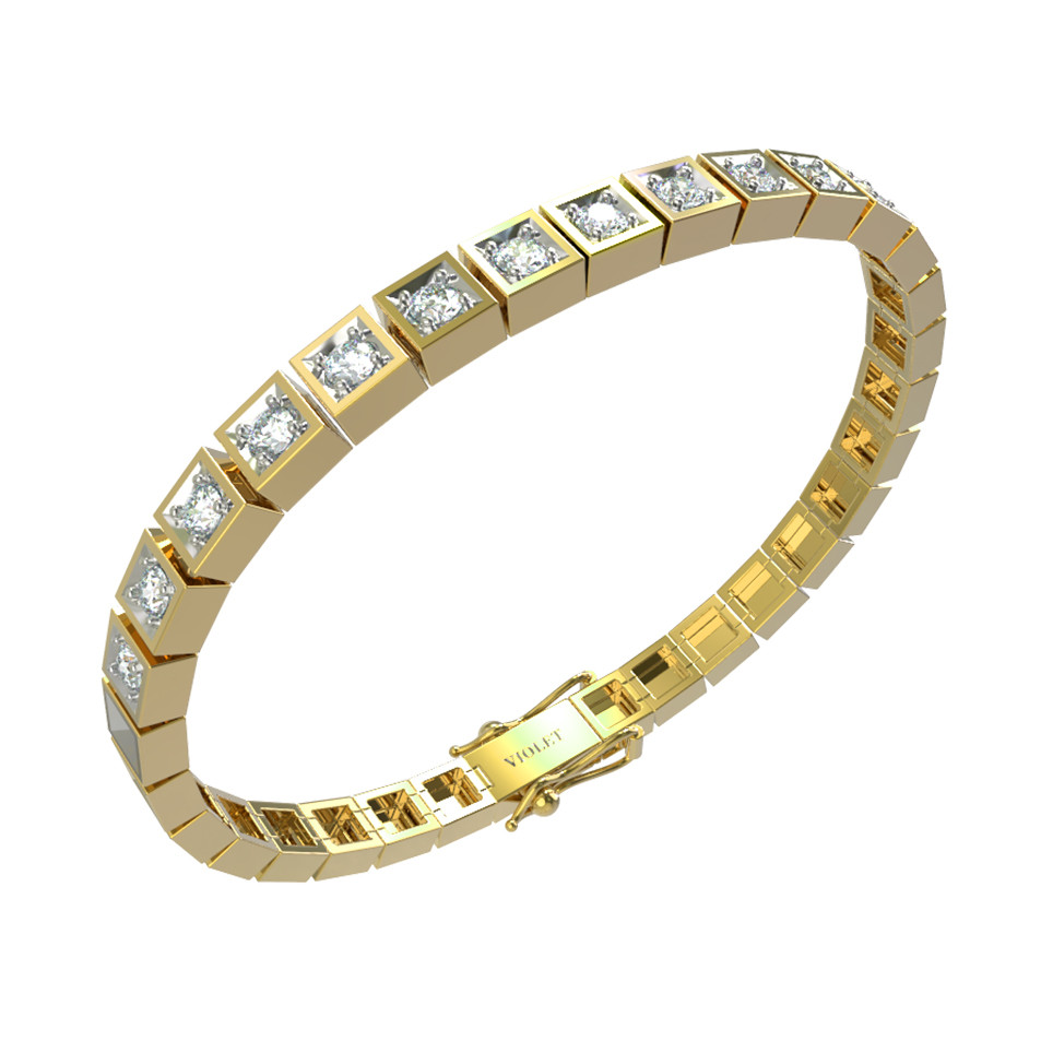 Браслет из лимонного золота c бриллиантами