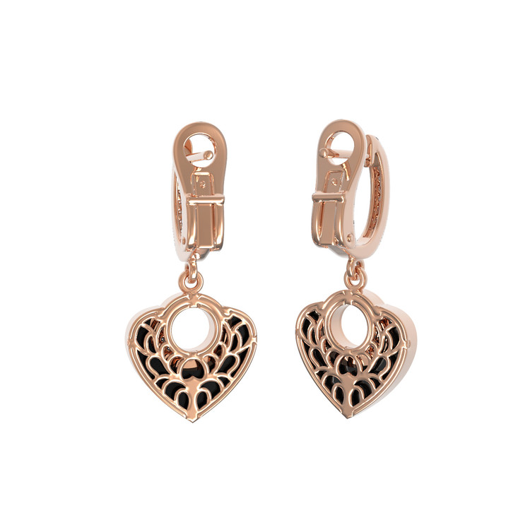 Серьги из золота c бриллиантами и ониксом