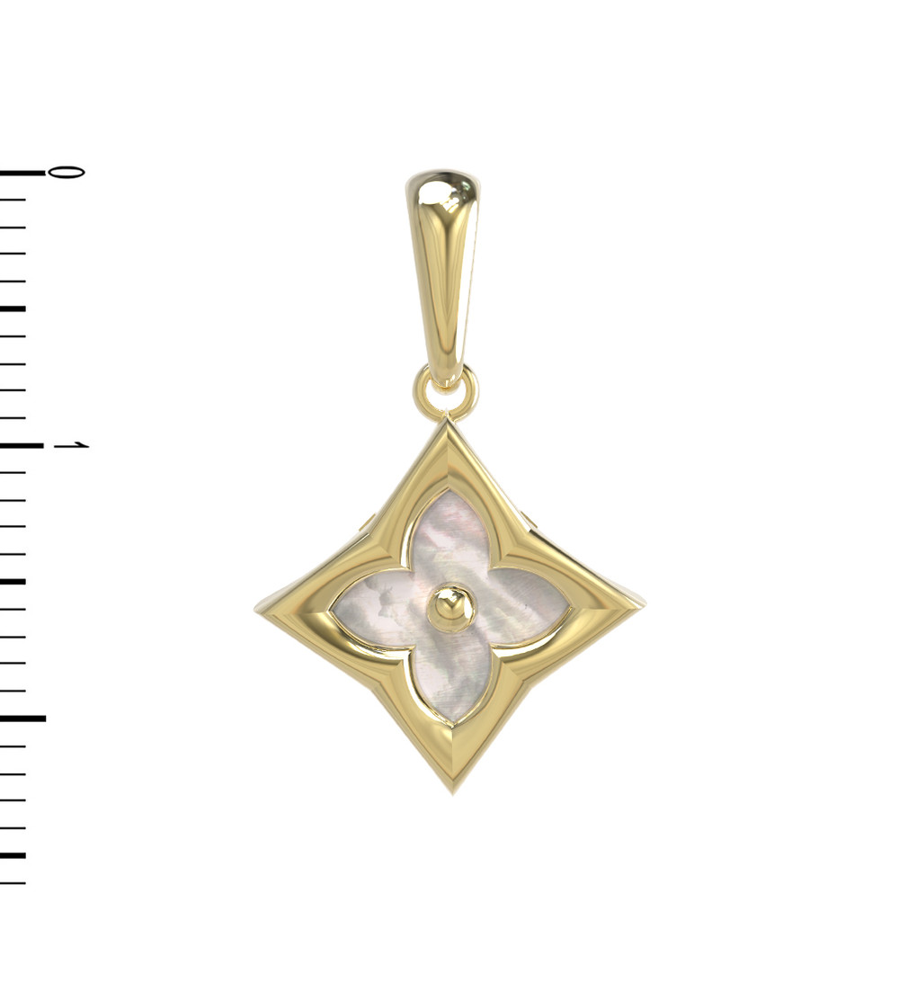 Подвеска из лимонного золота c перламутром