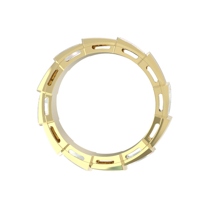 Кольцо из лимонного золота c перламутром