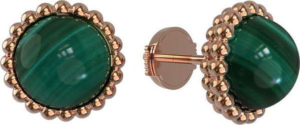Серьги из золота c малахитом