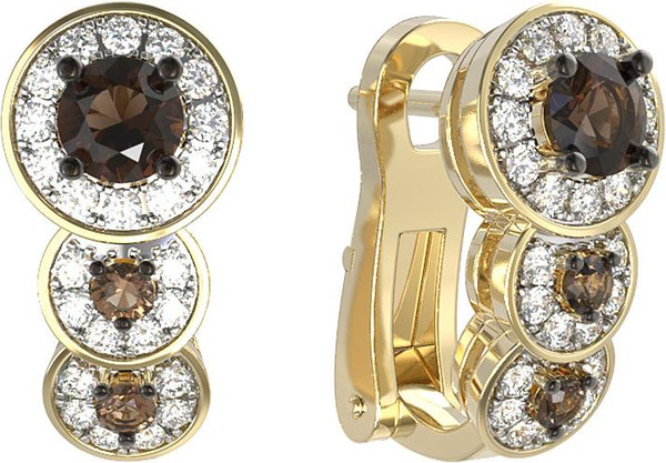 Серьги из лимонного золота c бриллиантами