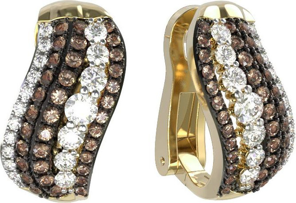 Серьги из лимонного золота c бриллиантами