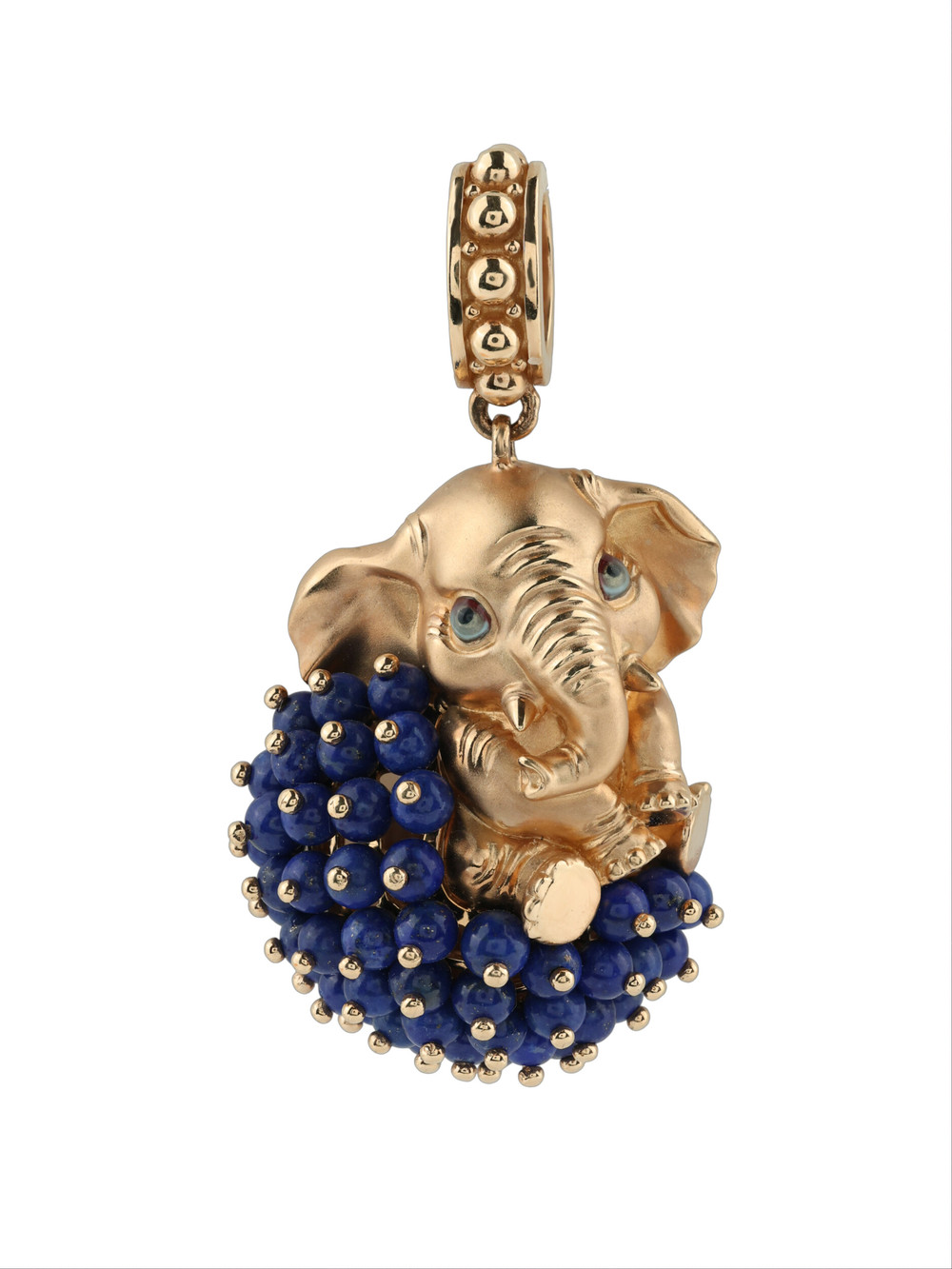 Подвеска из золота c эмаль и лазуритом