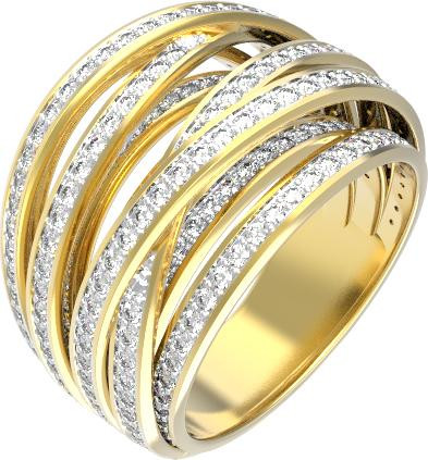 Кольцо из лимонного золота c фианитом