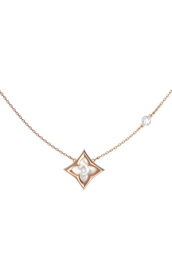 Колье из золота c бриллиантами и перламутром