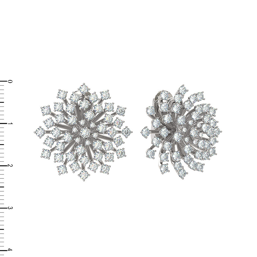 Серьги из белого золота c бриллиантами