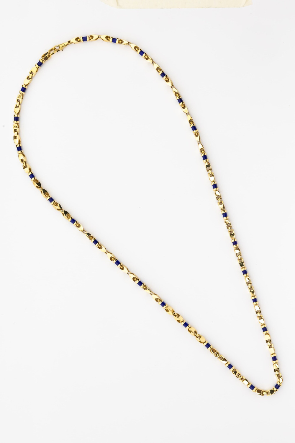 Цепь из лимонного золота c лазуритом