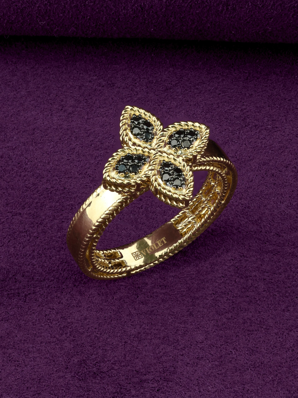 Кольцо из лимонного золота c бриллиантами