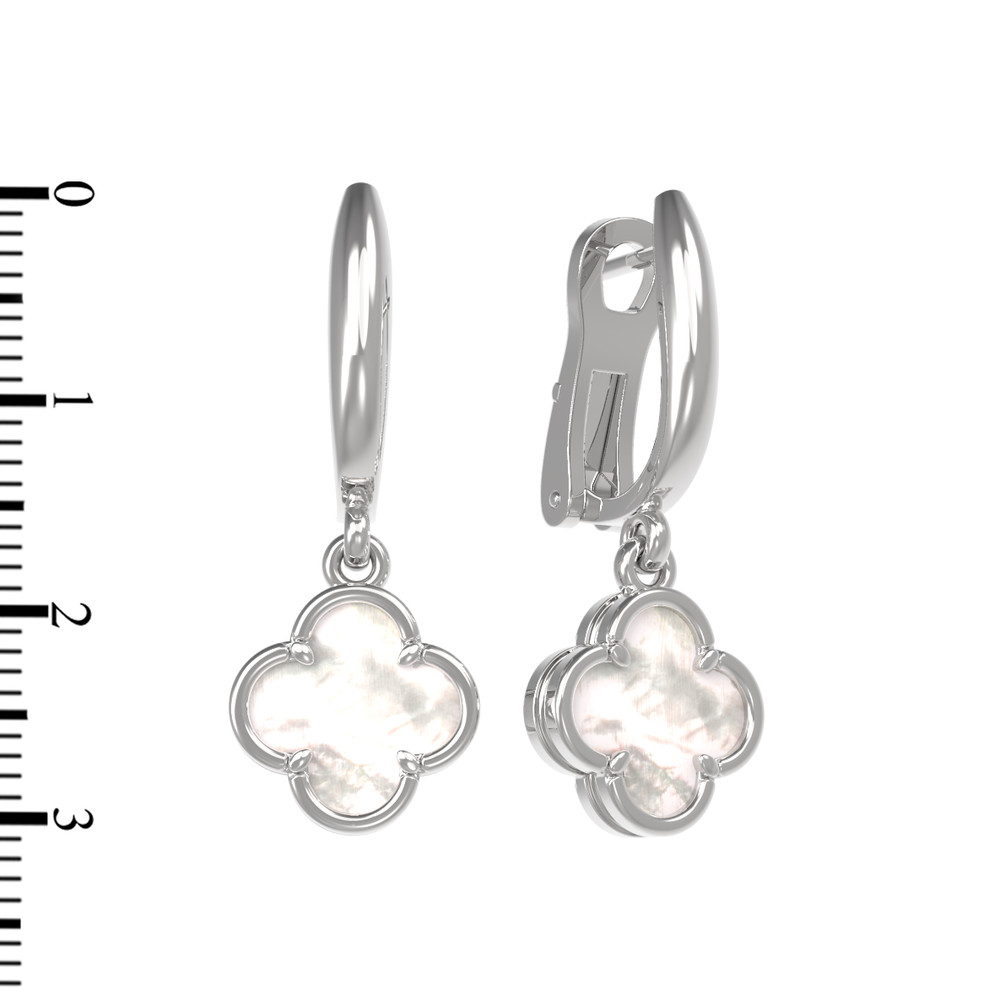 Серьги из белого золота c перламутром