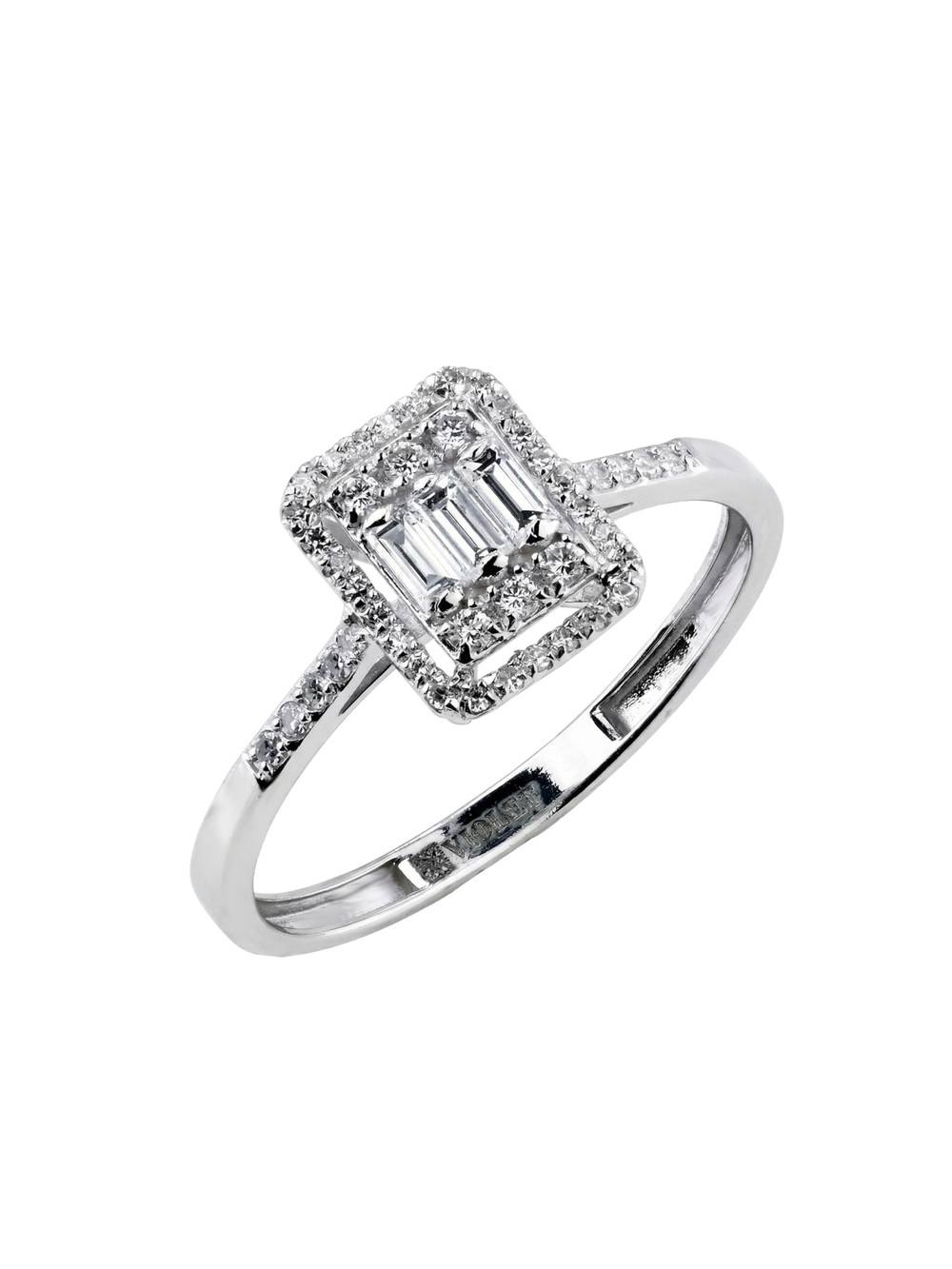 Кольцо из белого золота c бриллиантами