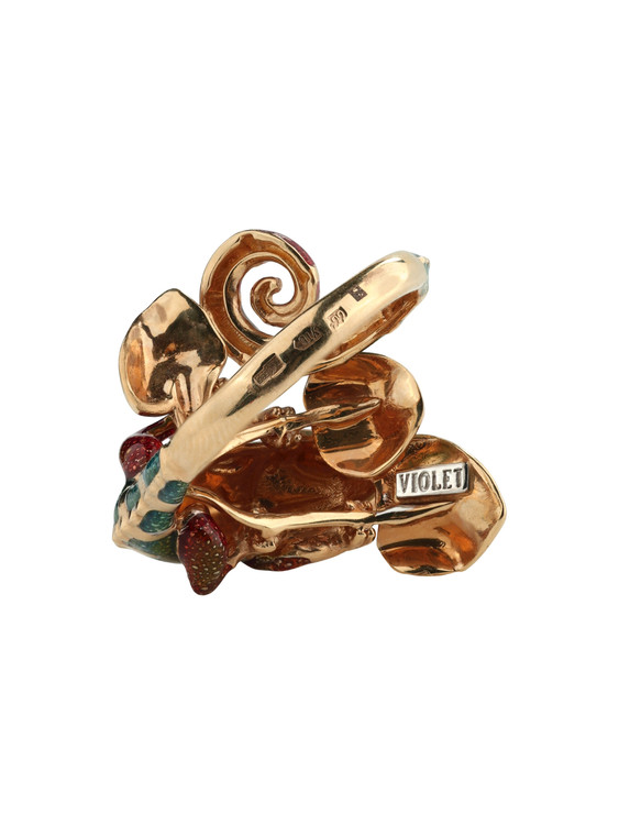 Кольцо из золота c эмаль