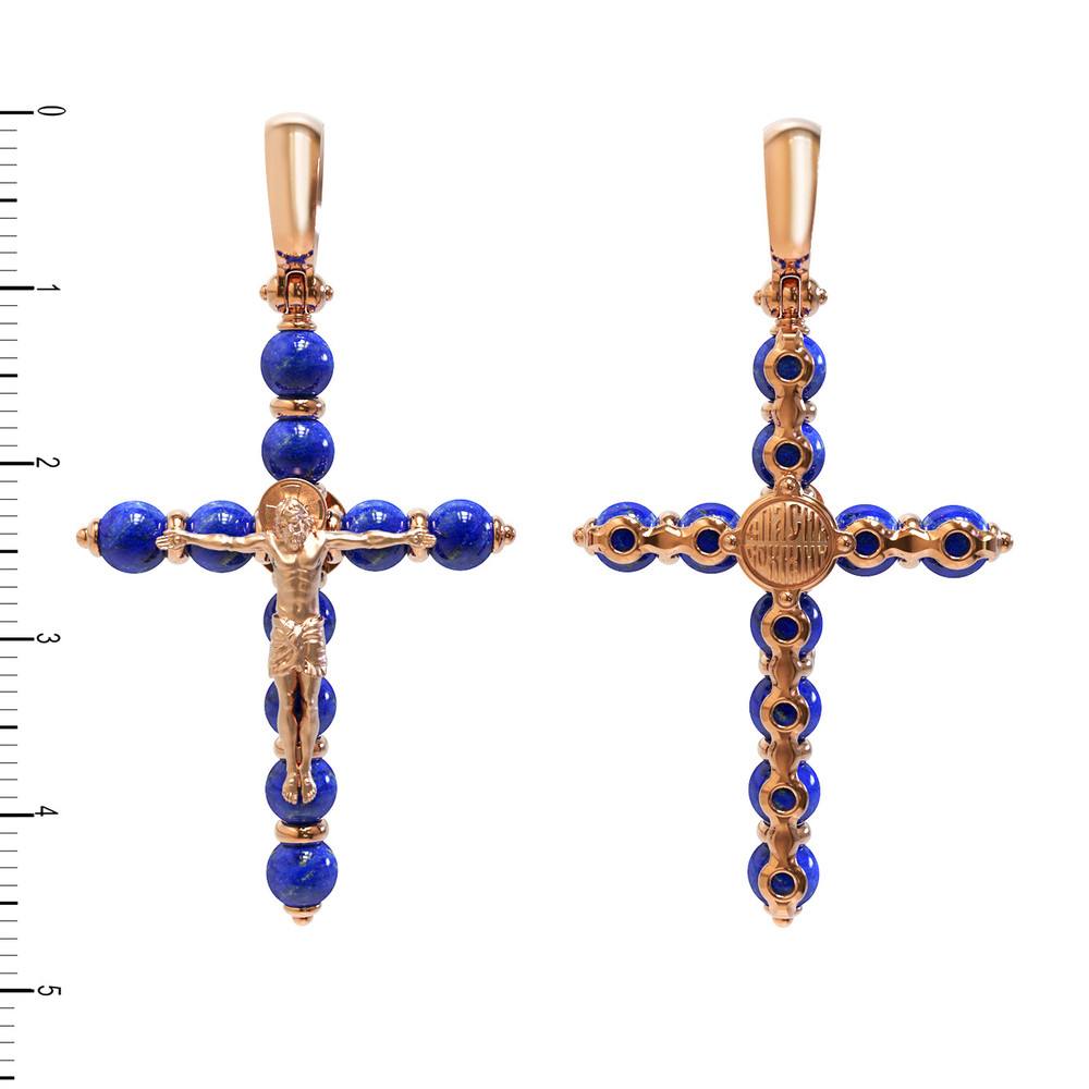 Крест из золота c лазуритом