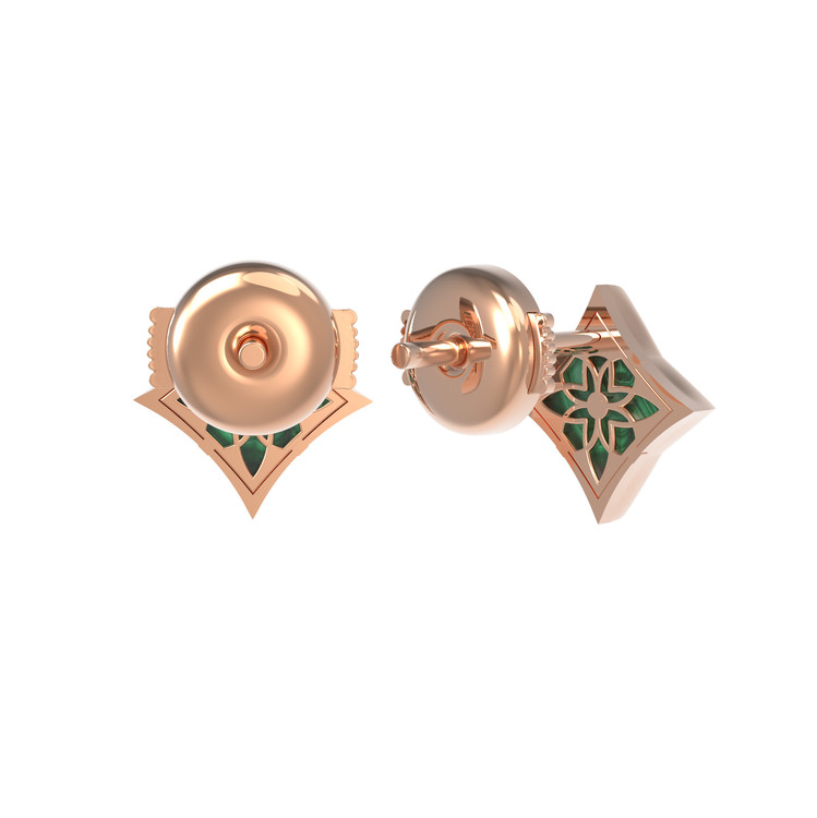 Серьги из золота c малахитом