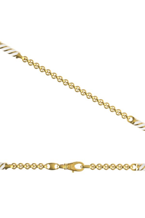 Цепь из лимонного золота c эмаль