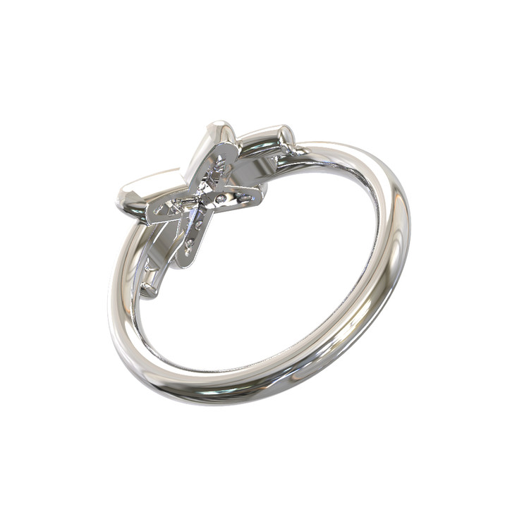 Кольцо из белого золота c бриллиантами