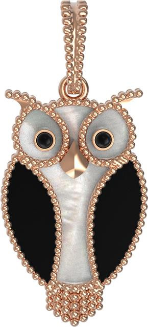 Подвеска из золота c эмаль , ониксом и перламутром