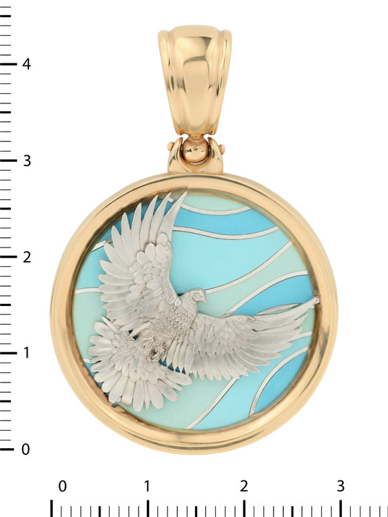 Подвеска из золота c эмаль