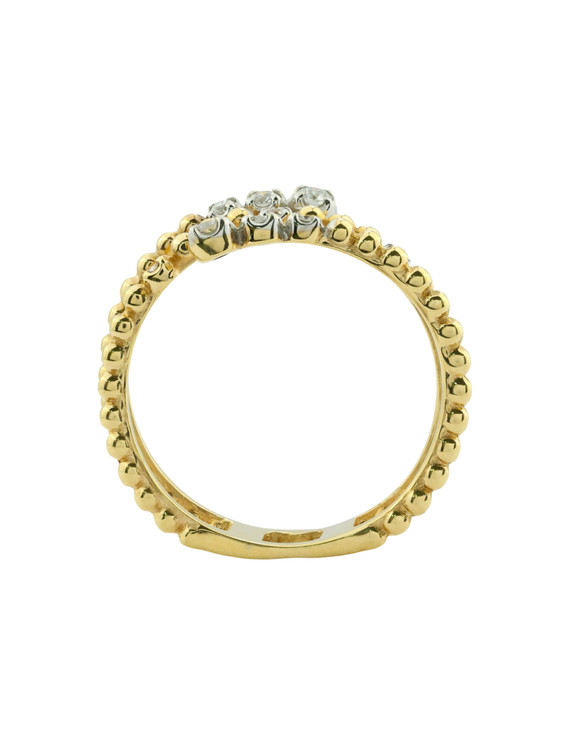 Кольцо из лимонного золота c бриллиантами