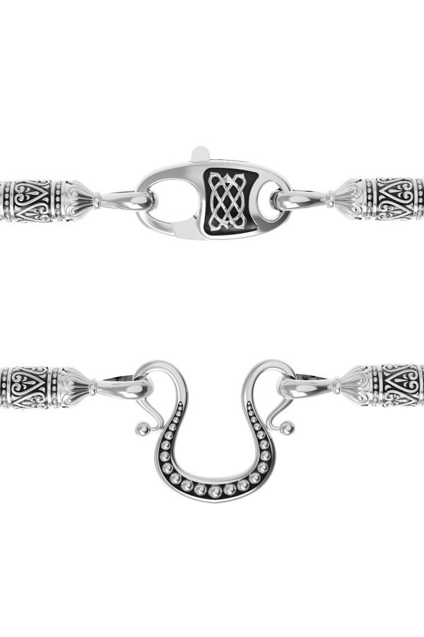 Шнурок кожаный из белого золота c кожаным шнурком