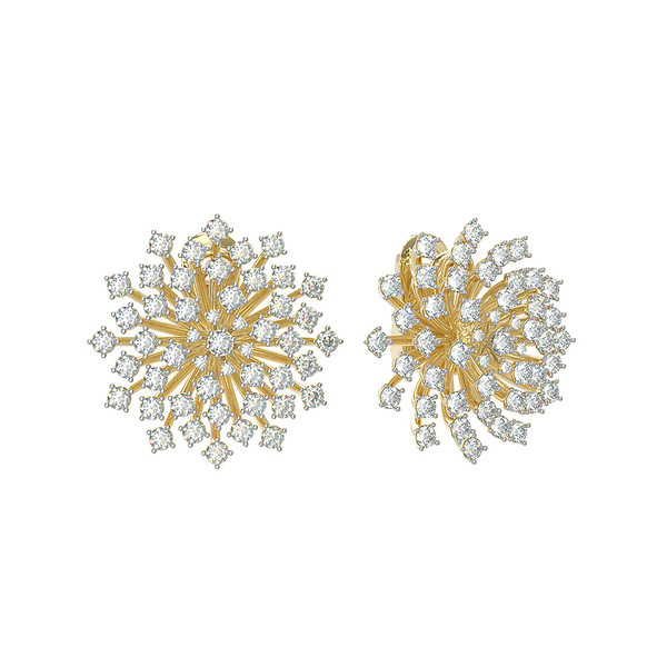 Серьги из лимонного золота c бриллиантами