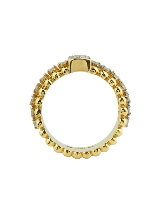 Кольцо из лимонного золота c бриллиантами