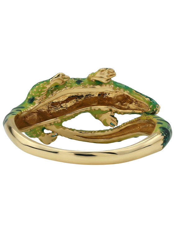 Кольцо из лимонного золота c эмаль