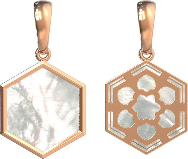 Подвеска из золота c перламутром