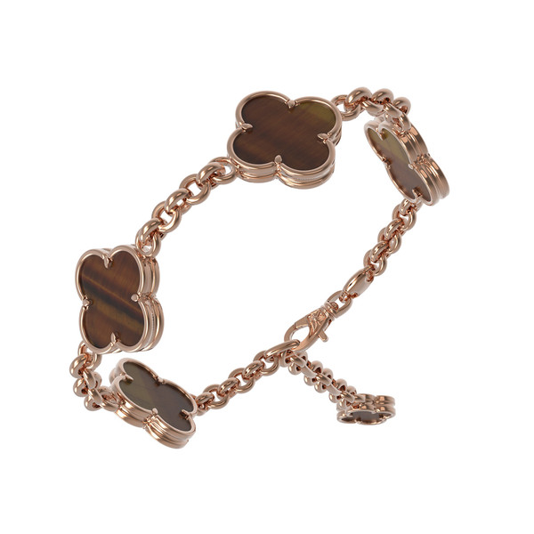 Браслет из золота c тигровым глазом