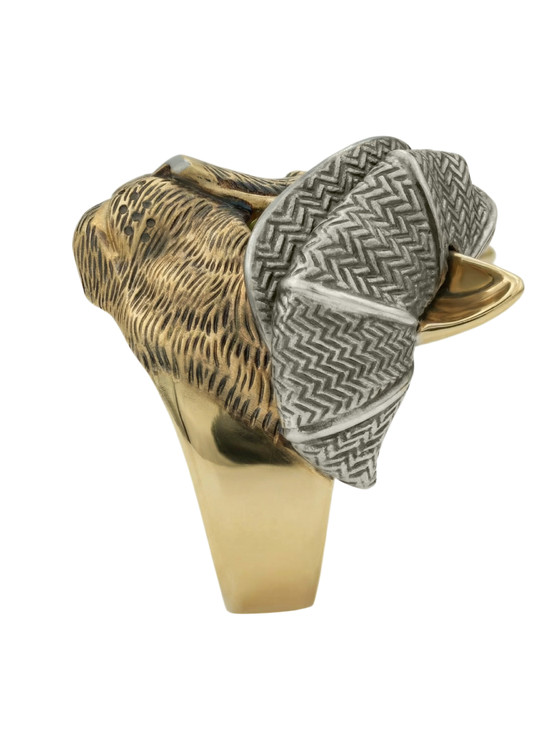 Кольцо из лимонного золота c эмалью