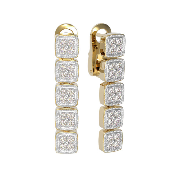 Серьги из лимонного золота c бриллиантами